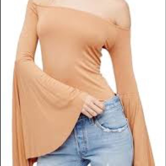 Free people birds of paradise bell sleeve top small neutral - Picture 5 of 10